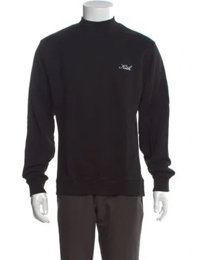 Pre-owned Kith Graphic Print Mock Neck Pullover In Black