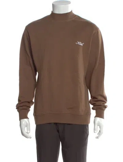 Pre-owned Kith Graphic Print Mock Neck Pullover In Brown