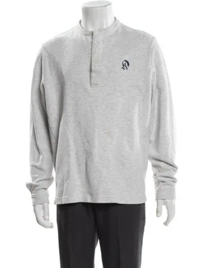 Pre-owned Kith Graphic Print Mock Neck Sweatshirt In Grey