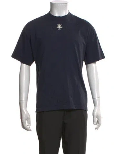 Pre-owned Kith Graphic Print Mock Neck T-shirt In Blue