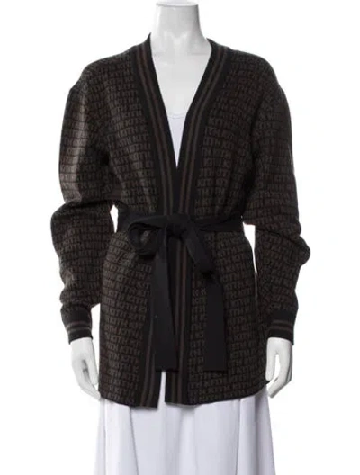 Pre-owned Kith Graphic Print Open Front Sweater W/ Tags In Black/blue