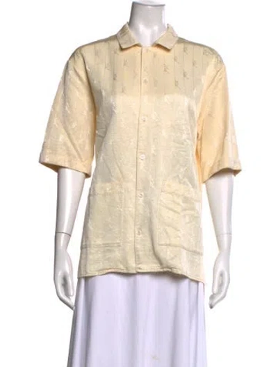 Pre-owned Kith Graphic Print Short Sleeve Button-up Top In Neutrals