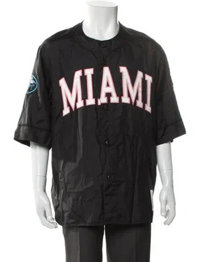 Pre-owned Kith Graphic Print Short Sleeve Shirt In Black