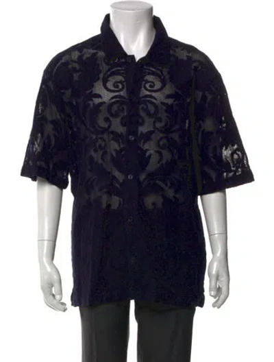 Pre-owned Kith Graphic Print Short Sleeve Shirt In Black