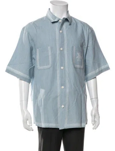Pre-owned Kith Graphic Print Short Sleeve Shirt In Blue