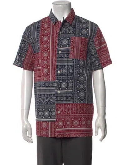 Pre-owned Kith Graphic Print Short Sleeve Shirt In Blue