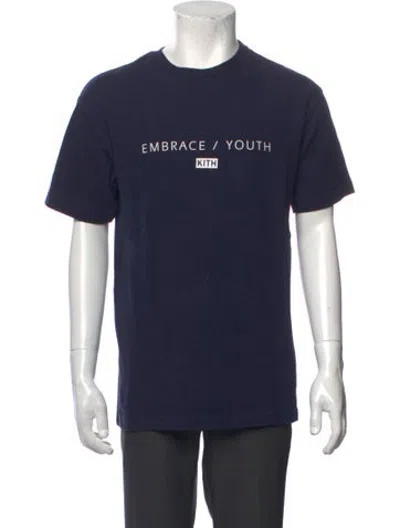 Pre-owned Kith Graphic Print Short Sleeve Shirt In Blue