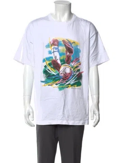 Pre-owned Kith Graphic Print Short Sleeve Shirt In White