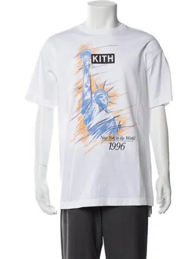 Pre-owned Kith Graphic Print Short Sleeve Shirt In White