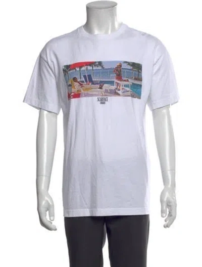 Pre-owned Kith Graphic Print Short Sleeve Shirt In White