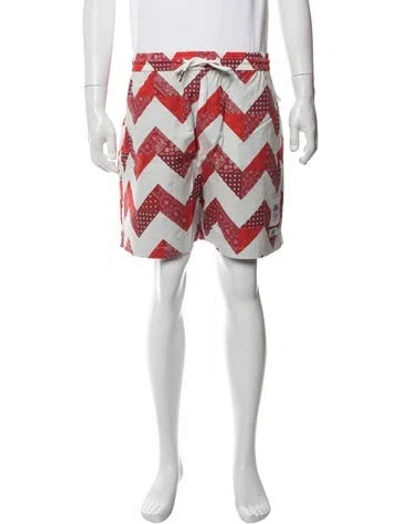 Pre-owned Kith Graphic Print Shorts W/ Tags In Red