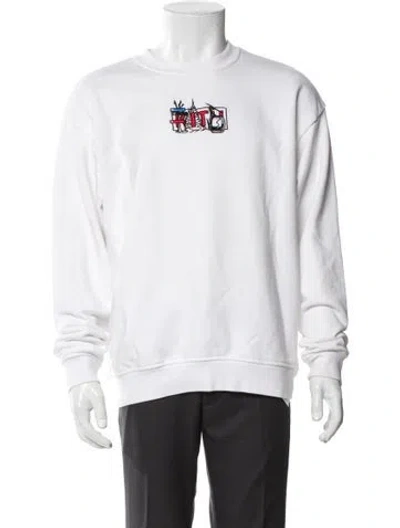 Pre-owned Kith Graphic Print Turtleneck Pullover In White