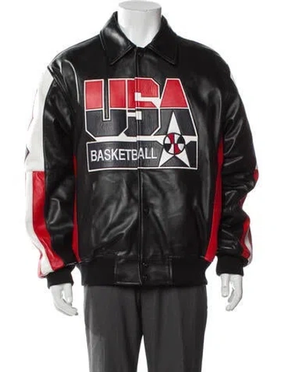 Pre-owned Kith Graphic Print Varsity Jacket In Black