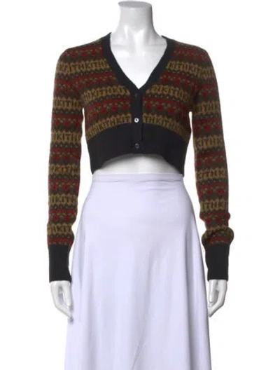Pre-owned Kith Graphic Print V-neck Sweater W/ Tags In Black