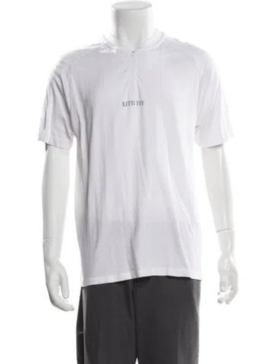 Pre-owned Kith Graphic Print V-neck T-shirt In White