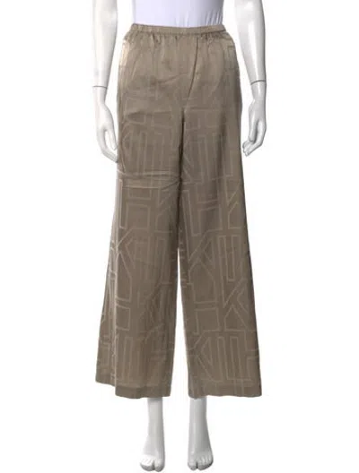 Pre-owned Kith Graphic Print Wide Leg Pants In Neutrals