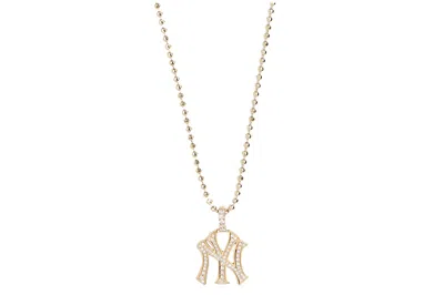 Pre-owned Kith Greg Yuna For New York Yankees Pendant Necklace Gold