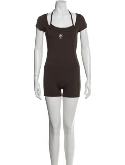 Pre-owned Kith Halterneck Romper In Brown