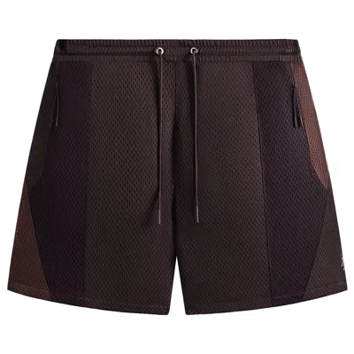 Pre-owned Kith Harden Panelled Mesh Short 'kindling' | Brown | Men's Size Xs