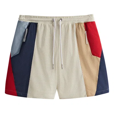 Pre-owned Kith Harden Panelled Mesh Short 'sandrift' In Multi-color