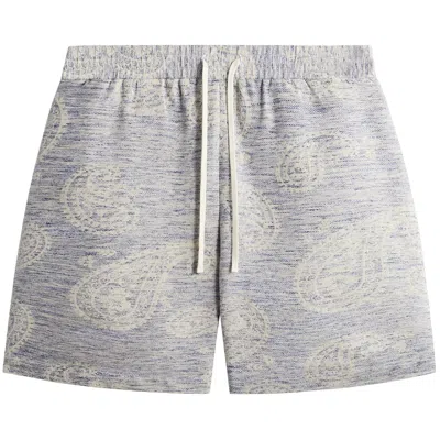 Pre-owned Kith Heathered Paisley Lewis Short 'light Indigo' | Blue | Men's Size Xxl