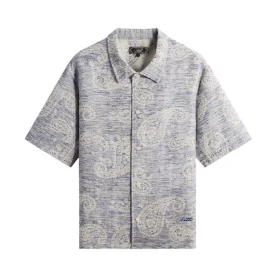 Pre-owned Kith Heathered Paisley Torin Shirt 'light Indigo' | Blue | Men's Size Xl