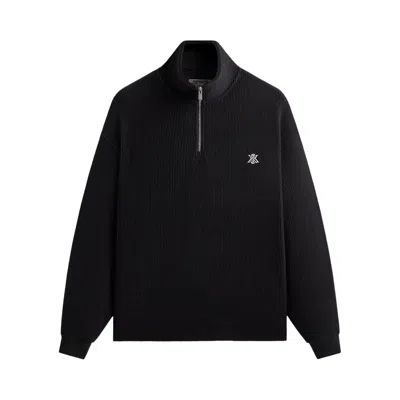 Pre-owned Kith Heavy Crepe Rib Knit Quarter Zip Nelson 'black' | Men's Size L