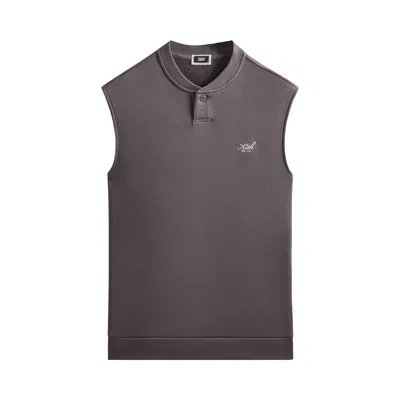 Pre-owned Kith Heavy Loop Terry Henley Muscle Tee 'thunder' | Brown | Men's Size Xxl