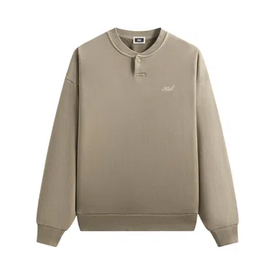 Pre-owned Kith Henley Nelson Pullover 'haze' | Tan | Men's Size Xxl In Brown