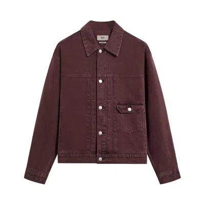 Pre-owned Kith Herringbone Denim Alonzo Jacket 'rich' | Red | Men's Size Xs