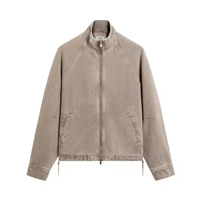 Pre-owned Kith Herringbone Denim Efron Track Jacket 'factor' | Tan | Men's Size Xl