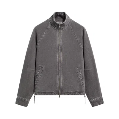 Pre-owned Kith Herringbone Denim Efron Track Jacket 'mineral' | Grey | Men's Size L