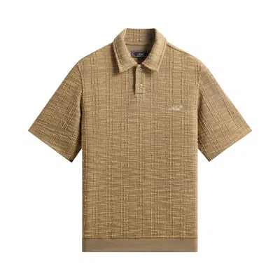 Pre-owned Kith High Twist Tweed Graham Polo 'palomino' | Tan | Men's Size S In Brown