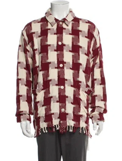 Pre-owned Kith Houndstooth Print Jacket In Red