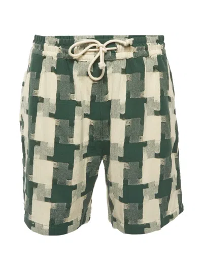 Pre-owned Kith Houndstooth-pattern Shorts In Green
