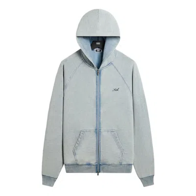 Kith Indigo Fleece Wilder Full Zip Hoodie 'pale Indigo' In Purple