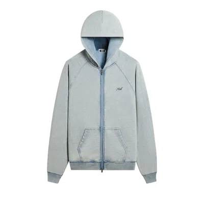 Pre-owned Kith Indigo Fleece Wilder Full Zip Hoodie 'pale Indigo' | Blue | Men's Size S