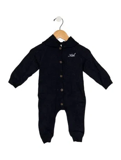 Pre-owned Kith Babies' Infant Boys' Embroidered Button-up One Piece In Blue
