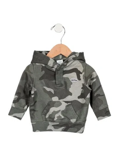 Pre-owned Kith Babies' Infant Boys Embroidered Camouflage Hoodie In Green