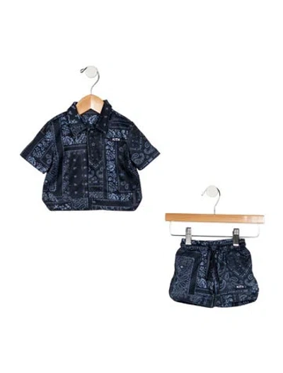 Pre-owned Kith Babies' Infant Boys' Pattern Polo And Short Set In Blue