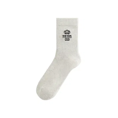 Pre-owned Kith Insignia Cotton Mid Crew Socks 'light Heather Grey' | Men's Size Onesize In Gray