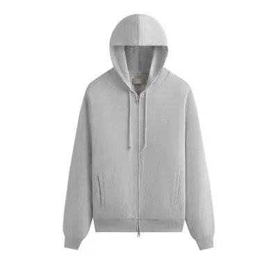 Pre-owned Kith Interlock Williams V Full Zip Hoodie 'light Heather Grey' | Men's Size M In Gray