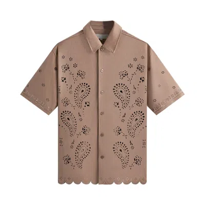 Pre-owned Kith Isaac Microsuede Button Down Shirt 'share' In Pink