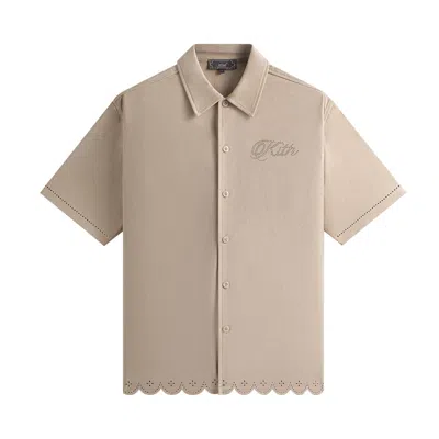 Pre-owned Kith Isaac Microsuede Buttondown 'theory' | Tan | Men's Size M In Brown