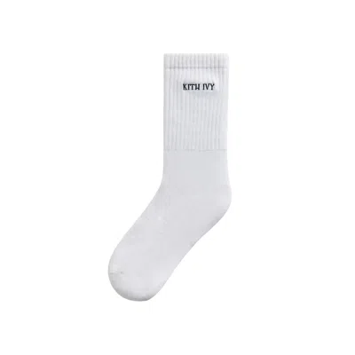 Pre-owned Kith Ivy For Wilson Crew Logo Socks 'white' | Men's Size M