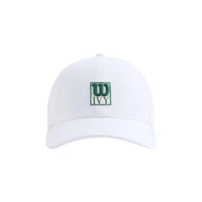 Pre-owned Kith Ivy For Wilson Laser Cut Perforated Cap White 'black' | Men's Size Onesize