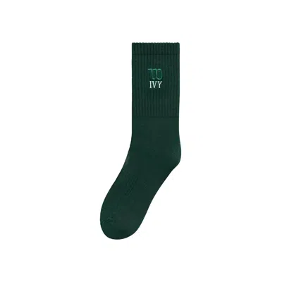 Pre-owned Kith Ivy For Wilson Logo Crew Socks 'ivy Green' | Men's Size L