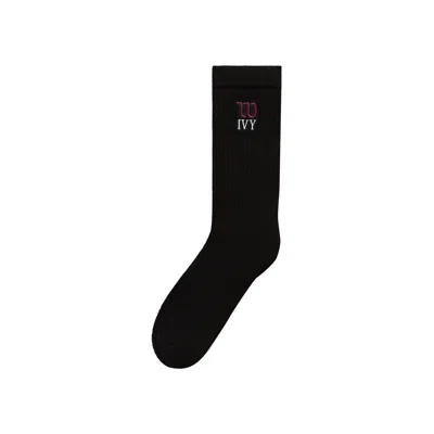 Pre-owned Kith Ivy For Wilson Performance Crew Socks 'black' | Men's Size L