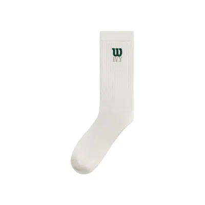 Pre-owned Kith Ivy For Wilson Performance Crew Socks 'white' | Men's Size L