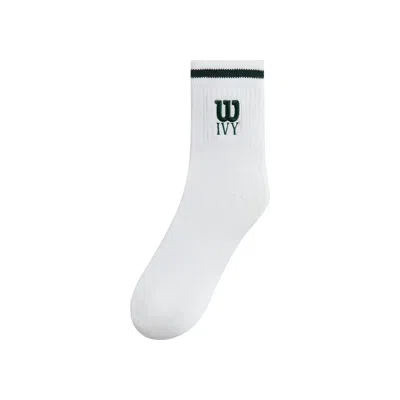 Pre-owned Kith Ivy For Wilson Quarter Top Socks 'white' | Men's Size M